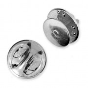 Base pour réaliser un Pin's - 10 mm rhodié x1