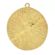 Pendentif médaille Disque de Phaistos 28 mm Doré à l'or fin x1