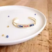 Bracelet Eco en laiton spécial pour perles de 4 mm - 9x150 mm rhodié