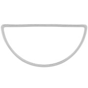 Anneau de montage et tissage demi-lune 30x15 mm - Argenté x1|raw }}