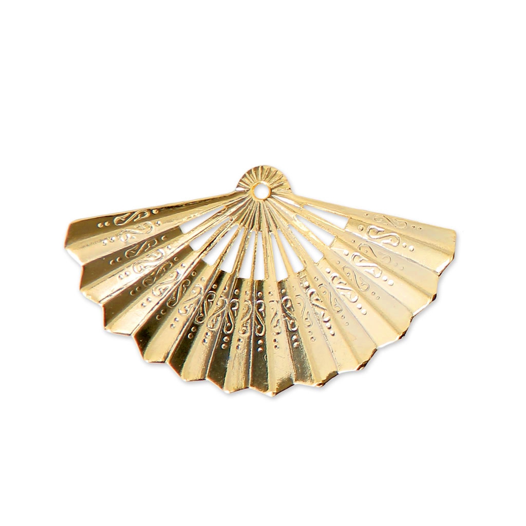 Pendentif Éventail En Or De Tolède - Bijou Vintage En Bon état - Occasion