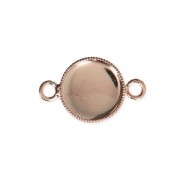 Intercalaires sertis pour cabochons fond plat 10 mm doré rose x4|raw }}