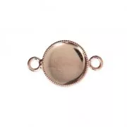 Intercalaires sertis pour cabochons fond plat 10 mm doré rose x4