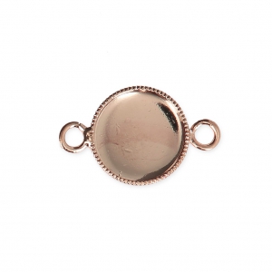 Intercalaires sertis pour cabochons fond plat 10 mm doré rose x4