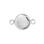 Intercalaires sertis pour cabochons fond plat 10 mm Placage Argent fin x4|raw }}