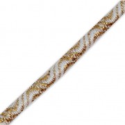 Fil élastique motif vague et effet métallisé 3 mm Doré / Blanc x 1 m|raw }}
