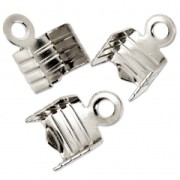 Pince lacet plat strié 4 mm Placage Argent fin x10|raw }}