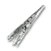 Cône filigrané 9x40 mm Placage Argent fin vieilli