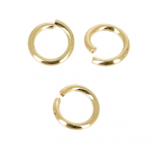 Anneaux ouverts ronds 5x0.8 mm doré à l'or fin x25