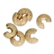 Caches perles à écraser diamantés 5.5 mm doré à l'or fin x50
