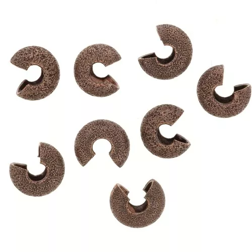 Caches perles à écraser diamantés 5.5 mm - Cuivré vieilli x50