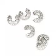 Caches perles à écraser diamantés 4 mm Placage Argent fin x50