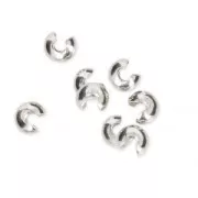 Caches perles à écraser 3 mm Placage Argent fin x50