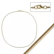 Tour de cou maille serpentine 1.3 mm doré à l'or fin x42 cm