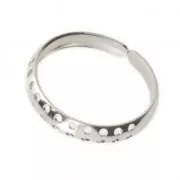 Bague réglable multi-trous 3.6 mm Placage Argent fin x1