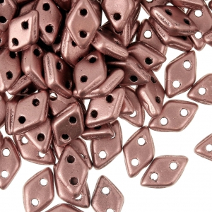 Perles en verre Czechmates Diamond 2 trous 4x6mm Light Copper Mat x5g