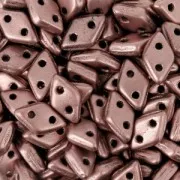 Perles en verre Czechmates Diamond 2 trous 4x6mm Light Copper Mat x5g