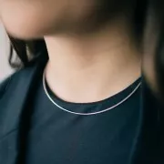 Tour de cou chaîne maille oméga - 1 mm en Argent 925 x40 cm