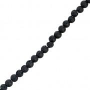Perles Rondes 4 mm en Pierre de Lave x20