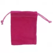 Pochon en velours pour bijoux 100x120 mm Fuchsia x1