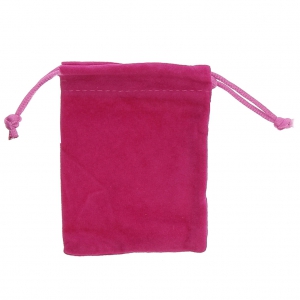 Pochon en velours pour bijoux 100x120 mm Fuchsia x1