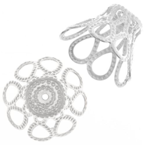 Coquilles filigranées 16x12 mm Placage Argent fin x20