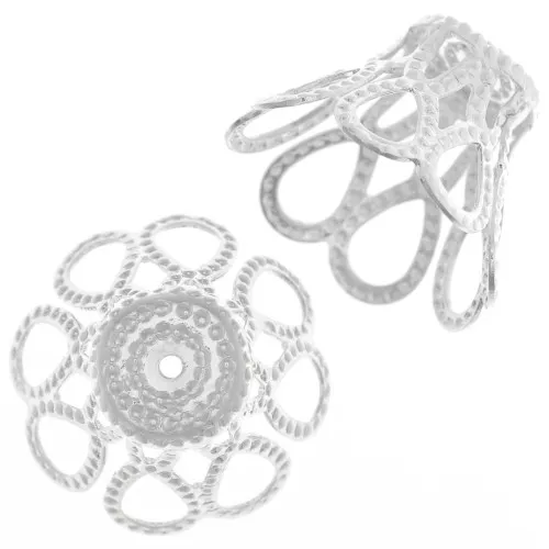 Coquilles filigranées 16x12 mm Placage Argent fin x20