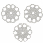 Coupelles filigranées travaillées 10 mm - Placage Argent fin x20