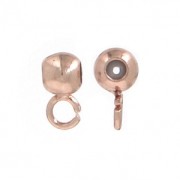 Perle stoppeur attache breloque 3 mm avec un trou de 0.5 mm doré rose x10
