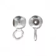 Perle stoppeur attache breloque 3 mm avec un trou de 0.5 mm Placage Argent fin x10