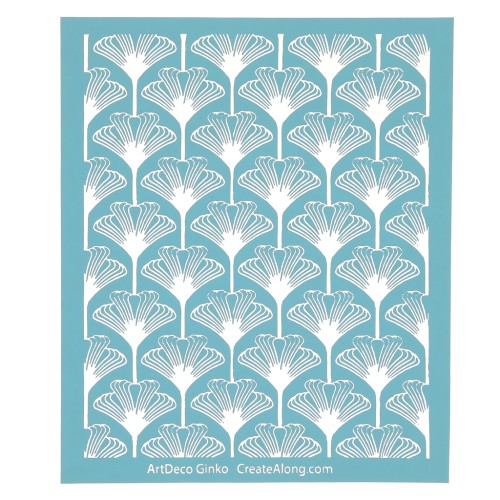 Silk Screen pour Pâte polymère 125x150 mm - Motif Ginkgo