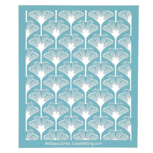 Silk Screen pour Pâte polymère 125x150 mm - Motif Ginkgo