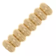 Perles rondelles intercalaires Heishi 4x1.8 mm doré à l'or fin x20