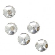 Embouts boule pour cordon 0.9 mm - Placage Argent fin x20|raw }}