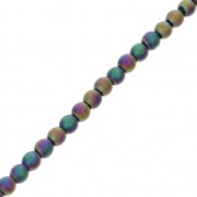 Perles Rondes Hematite 2 mm Purple Iris Mat x40 cm