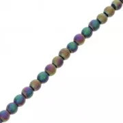 Perles Rondes Hematite 2 mm Purple Iris Mat x40 cm
