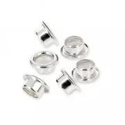 Embouts caps 8 mm pour perles en pâte polymère - Placage Argent fin x50