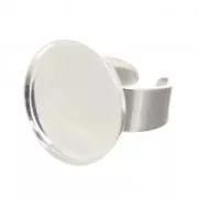 Bague serti cabochon fond plat 20 mm Argent 925 x1