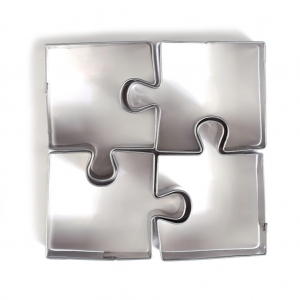 Set de 4 emporte-pièces en inox Puzzle x1