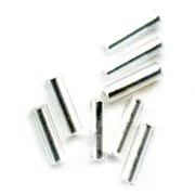 Preciosa Perles rocailles tubes 4x1 mm Crystal Silver Lined x20g