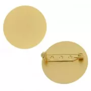 Support de broche rond 25 mm doré satiné x1