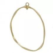 Pendentif cercle irrégulier 44x32 mm doré mat x1