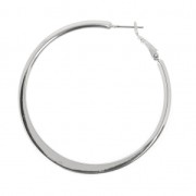 Créoles aplaties à décorer en laiton 54 mm rhodié x2|raw }}