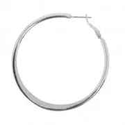 Créoles aplaties à décorer en laiton 54 mm rhodié x2