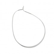 Créoles aplaties forme irrégulière à décorer en laiton 54 mm rhodié x2|raw }}