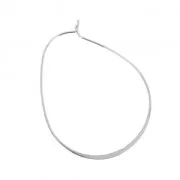 Créoles aplaties forme irrégulière à décorer en laiton 54 mm rhodié x2