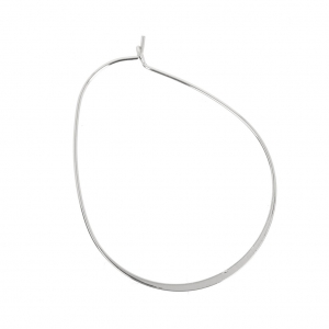 Créoles aplaties forme irrégulière à décorer en laiton 54 mm rhodié x2