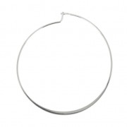 Créoles aplaties forme ronde à décorer en laiton 50 mm rhodié x2|raw }}