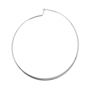 Créoles aplaties forme ronde à décorer en laiton 50 mm rhodié x2