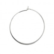 Créoles aplaties forme ronde à décorer en laiton 40 mm rhodié x2|raw }}